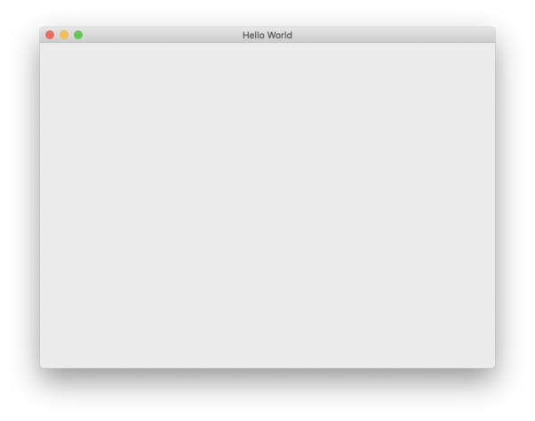Hello World Tutorial 1 Fenster, unter macOS